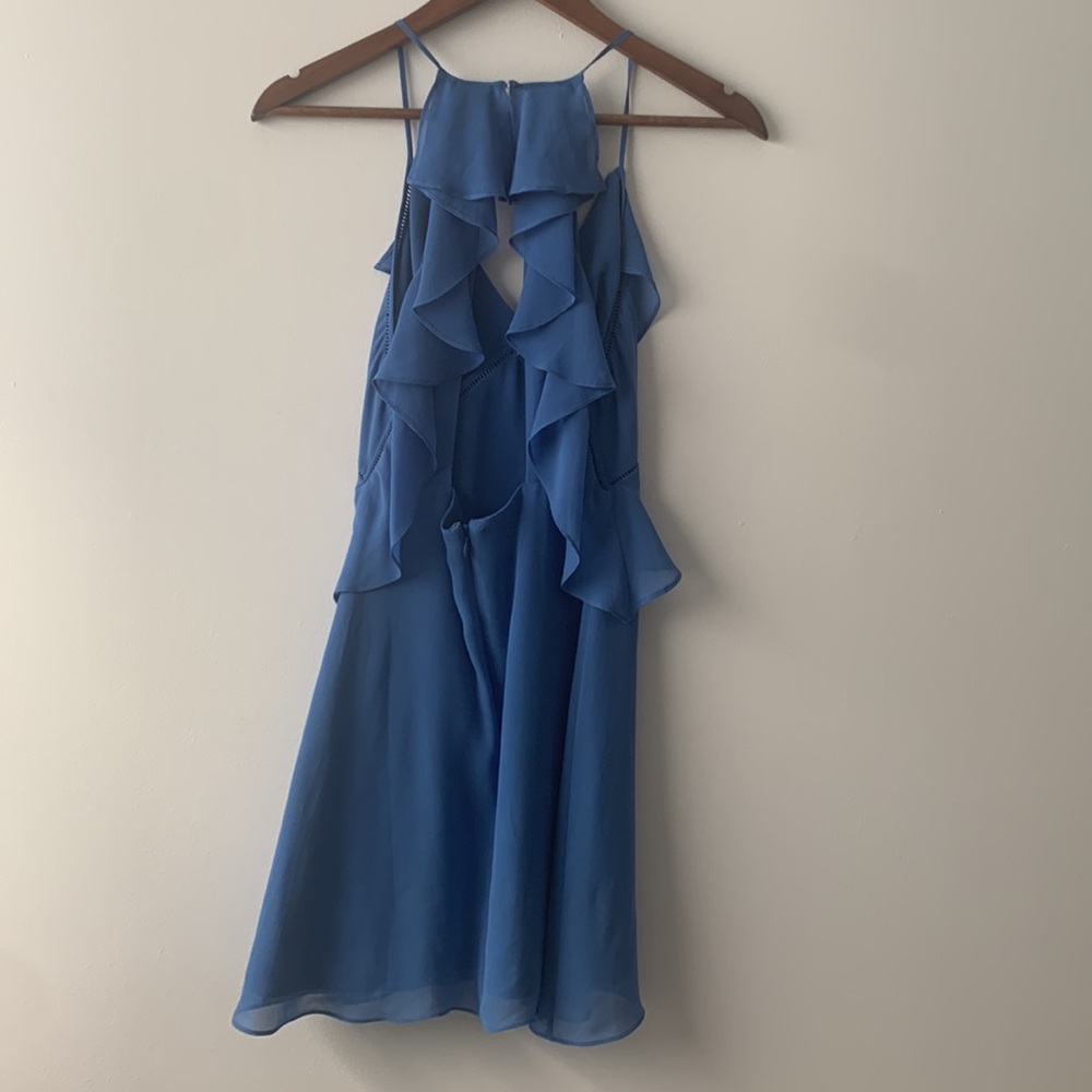 Marciano Mini Dress with Ruffles in Blue - Picture 5 of 11